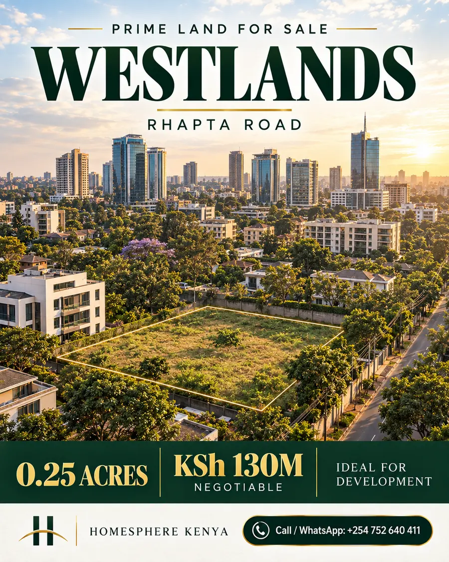 Quarter Acre Land for Sale on Raphta Road Westlands